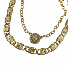 Load image into Gallery viewer, Cleo Chunky Chain Gold Coin Necklace Set
