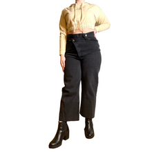 Load image into Gallery viewer, Cross Button Cropped Straight Leg Jeans
