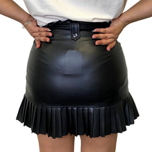 Load image into Gallery viewer, Pleated Faux Leather Mini Skirt
