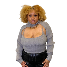 Load image into Gallery viewer, Cold Shoulder Cropped Turtleneck &amp; Tank Set
